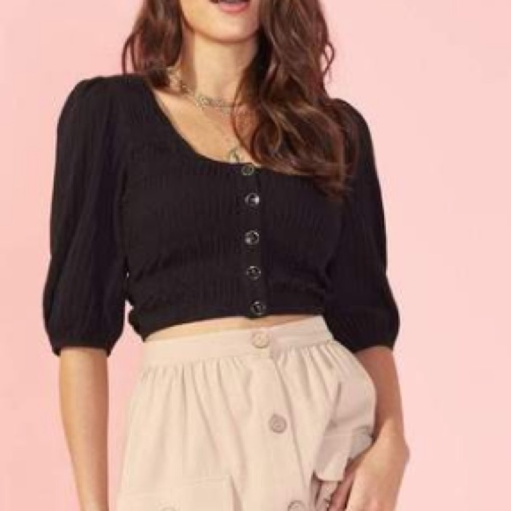 BLACK Mink pink top